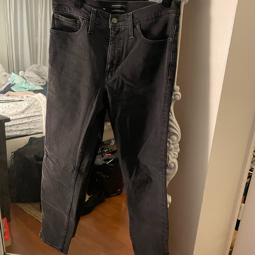 Something Navy Split Hem Skinny Jeans